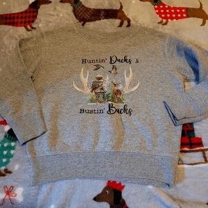 Gray Hunting Theme Kid's Sweater